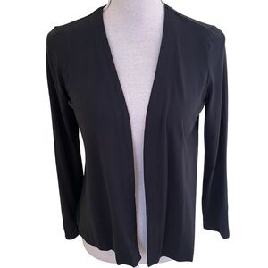 J. Jill Wearever Collection Black Jersey Knit Open Front Cardigan XS Petite